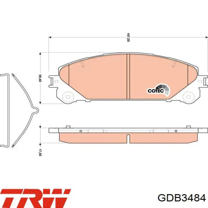 GDB3484 TRW pastillas de freno delanteras