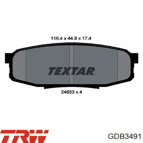 GDB3491 TRW pastillas de freno traseras