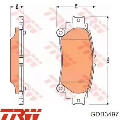 GDB3497 TRW pastillas de freno traseras