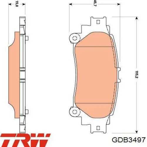 Comprar GDB3497 TRW Pastillas de freno traseras