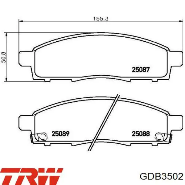 Comprar GDB3502 TRW Pastillas delanteras de freno