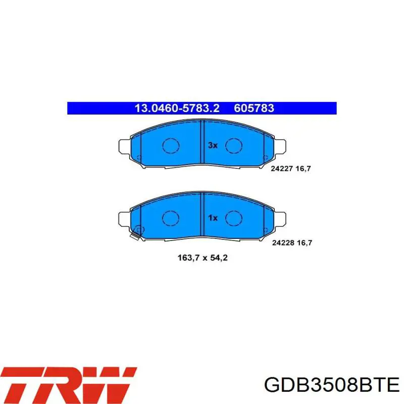 GDB3508BTE TRW pastillas de freno delanteras