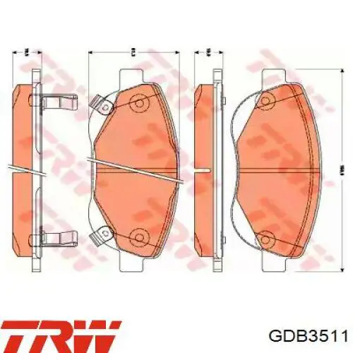 GDB3511 TRW Pastillas delanteras