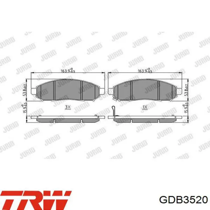 GDB3520 TRW pastillas de freno delanteras