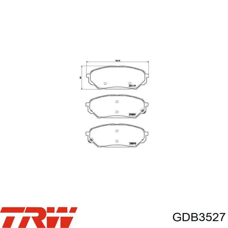 Comprar GDB3527 TRW Pastillas delanteras de freno