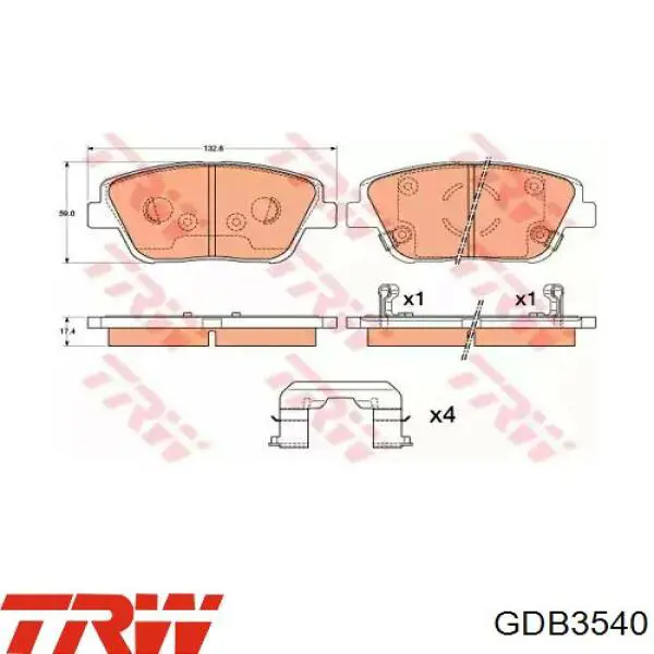 Pastillas de freno delanteras TRW GDB3540