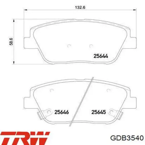 Comprar GDB3540 TRW Pastillas delanteras de freno