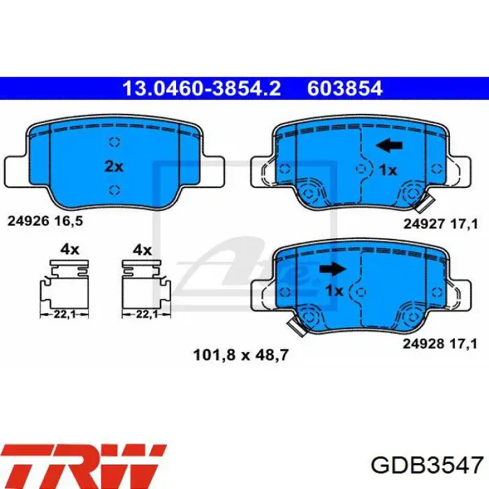 Pastillas traseras TRW GDB3547
