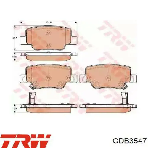 Pastillas traseras de freno TRW GDB3547 precio, desde 31,45 EUR