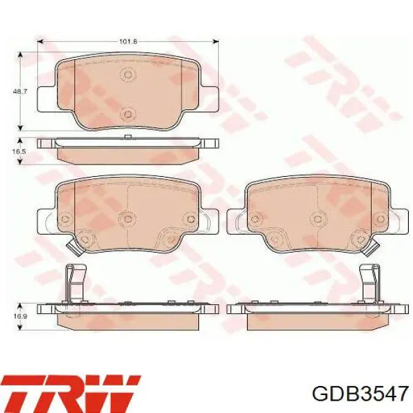 Comprar GDB3547 TRW Pastillas de freno traseras