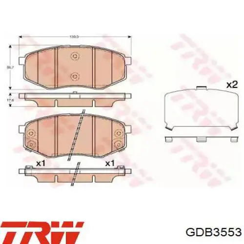 Pastillas de freno GDB3553 TRW