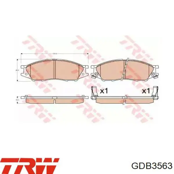 Pastillas de freno GDB3563 TRW