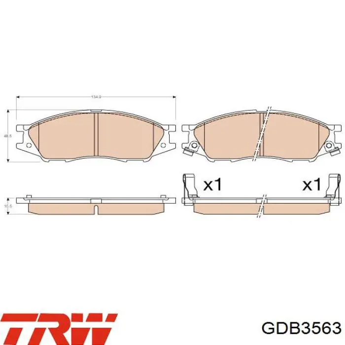 GDB3563 TRW pastillas de freno delanteras