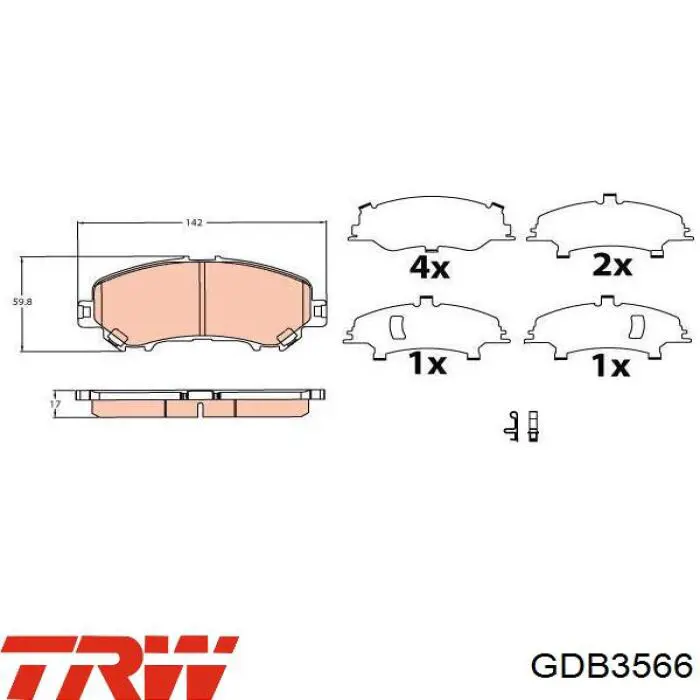 Pastillas traseras de freno TRW GDB3566 precio, desde 37,57 EUR