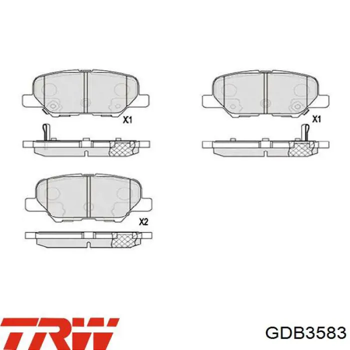 Comprar GDB3583 TRW Pastillas de freno traseras