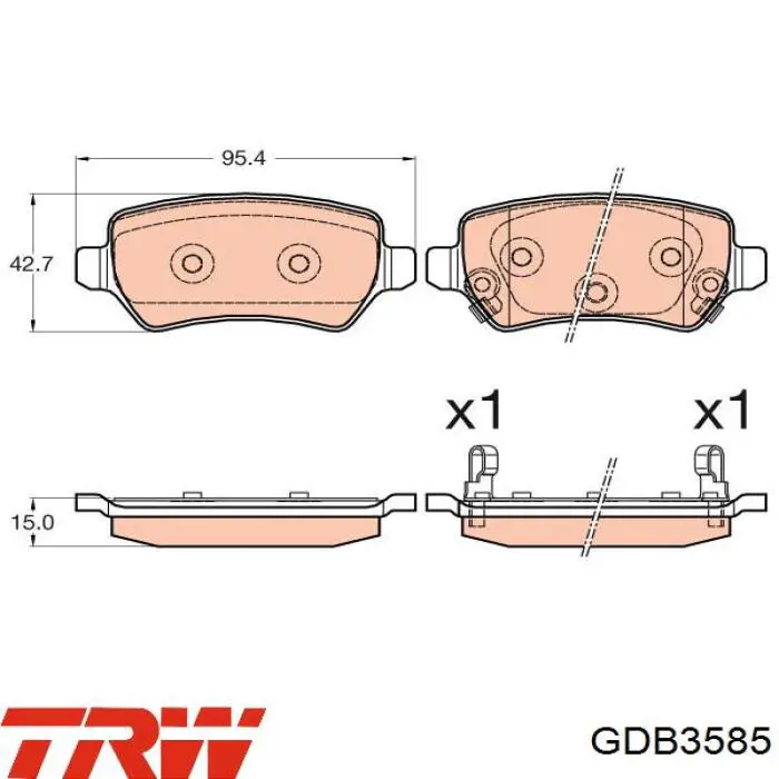 Pastillas traseras de freno TRW GDB3585 precio, desde 18,18 EUR