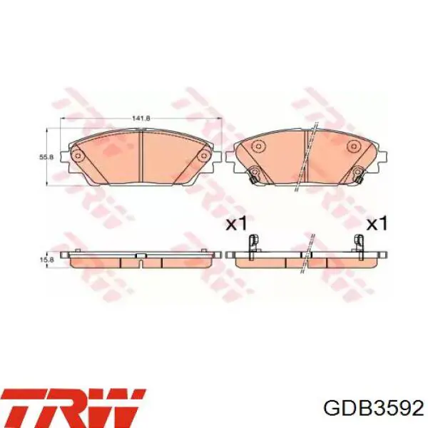 Pastillas de freno GDB3592 TRW