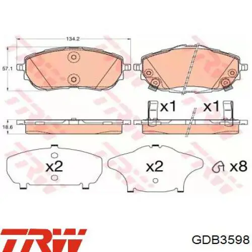 Pastillas de freno GDB3598 TRW