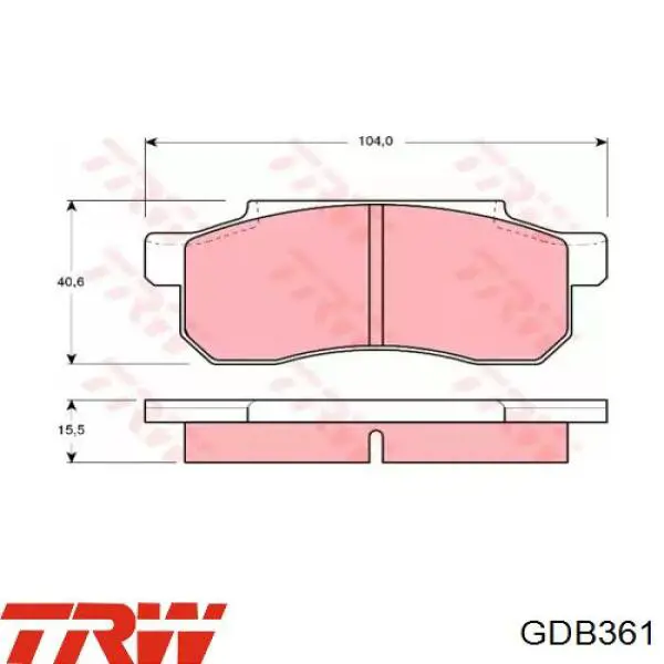 Pastillas freno delanteras TRW GDB361 precio, desde 17,57 EUR