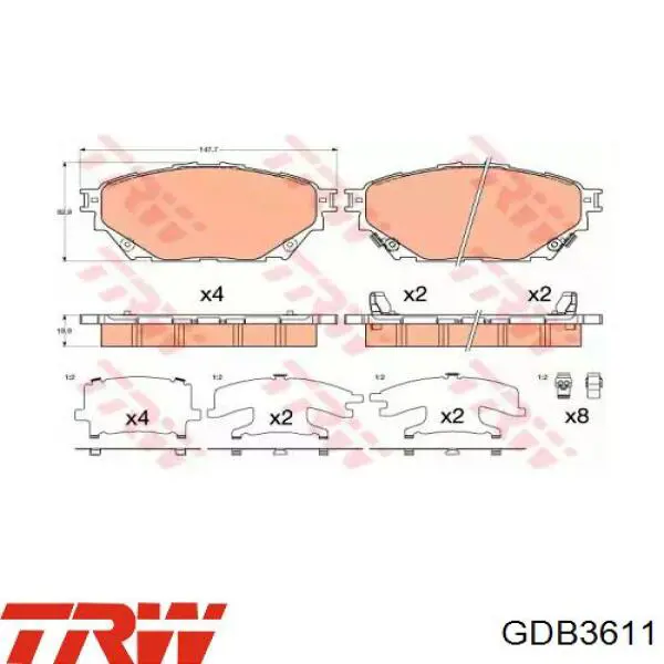 Pastillas de freno MK585740 Mitsubishi