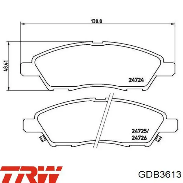GDB3613 TRW pastillas de freno delanteras