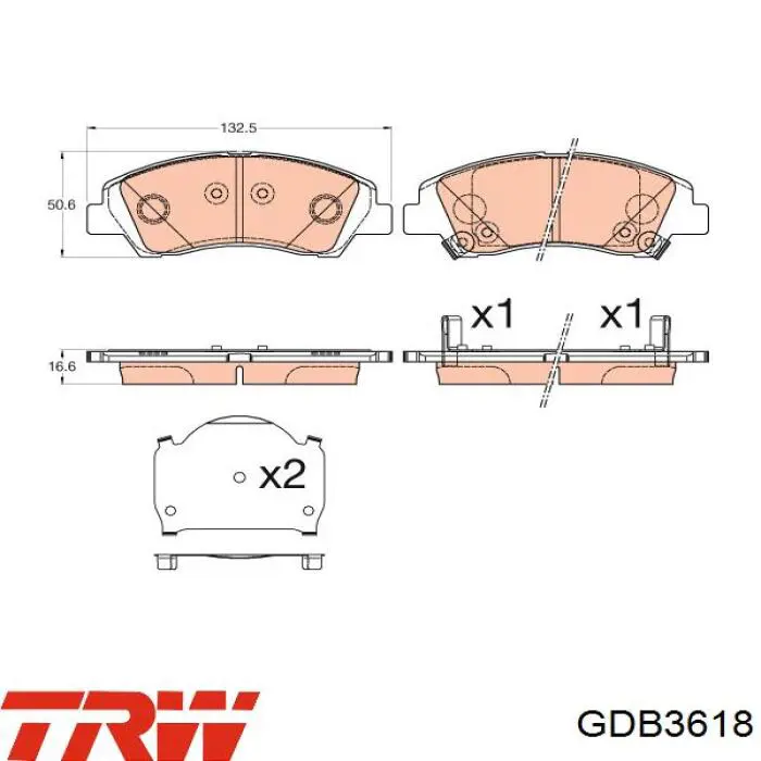 Pastillas de freno GDB3618 TRW