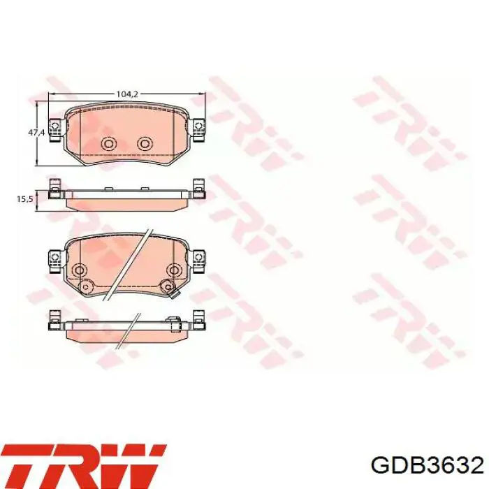 Comprar GDB3632 TRW Pastillas de freno traseras