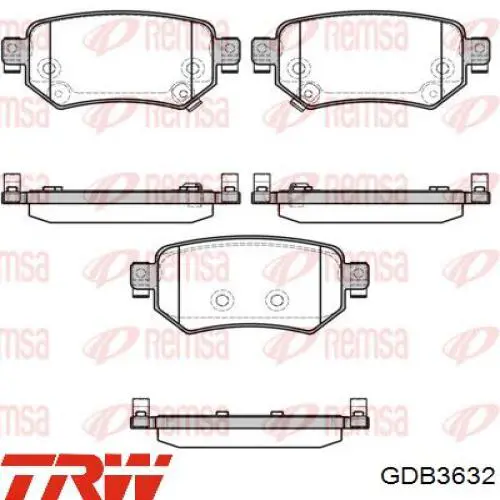 GDB3632 TRW pastillas de freno traseras