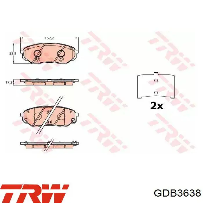 GDB3638 TRW pastillas de freno delanteras