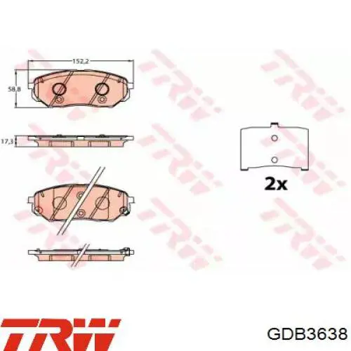Pastillas freno delanteras TRW GDB3638 precio, desde 38,89 EUR