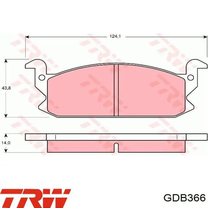 GDB366 TRW Pastillas delanteras