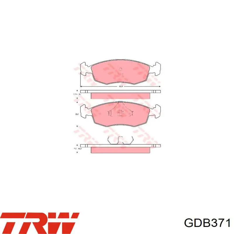 Comprar GDB371 TRW Pastillas delanteras de freno