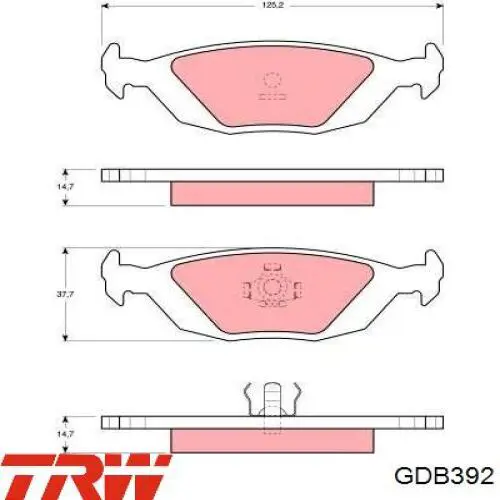 GDB392 TRW pastillas de freno traseras