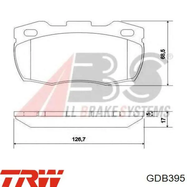 GDB395 TRW pastillas de freno delanteras