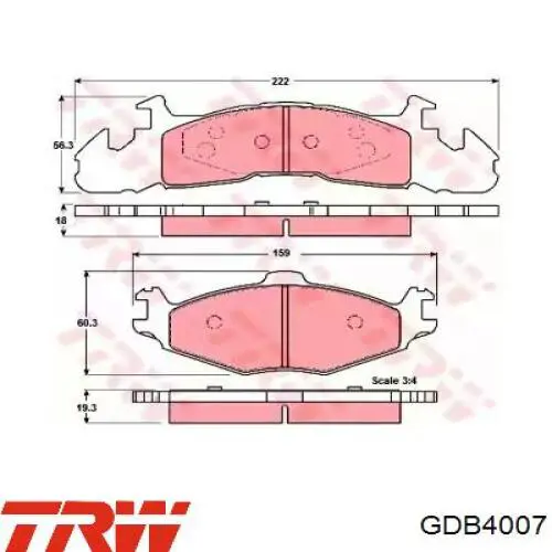 Comprar GDB4007 TRW Pastillas de freno traseras