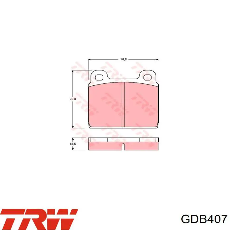 GDB407 TRW pastillas de freno delanteras