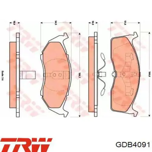 GDB4091 TRW pastillas de freno delanteras