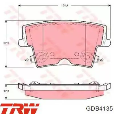 Pastillas de freno traseras GDB4135 TRW