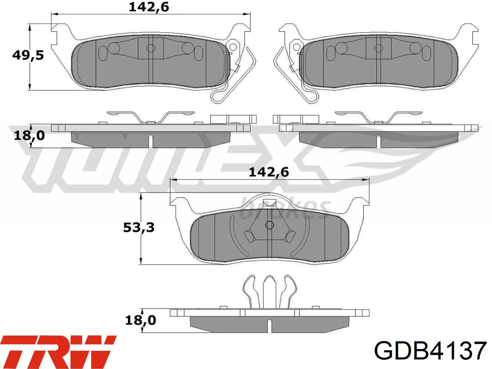 Comprar GDB4137 TRW Pastillas de freno traseras