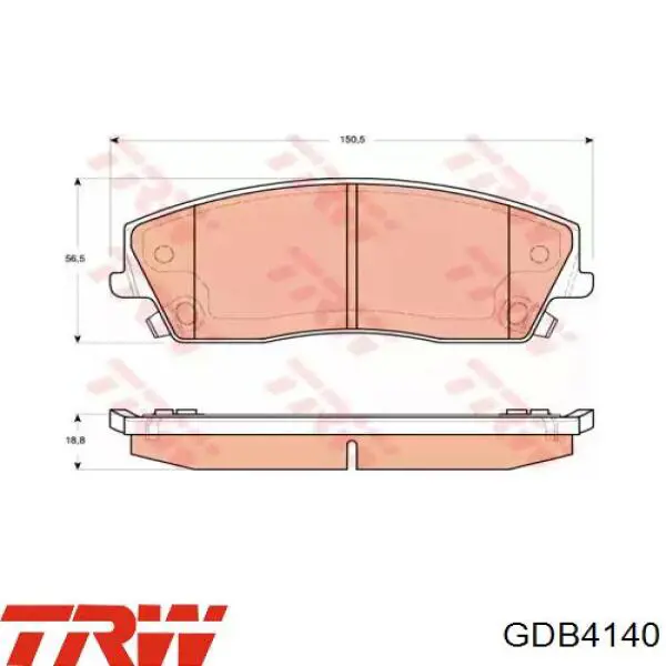 Pastillas de freno GDB4140 TRW