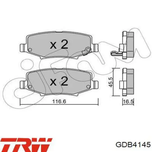 B111251 Denckermann pastillas de freno traseras