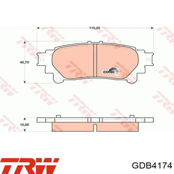 Comprar GDB4174 TRW Pastillas de freno traseras