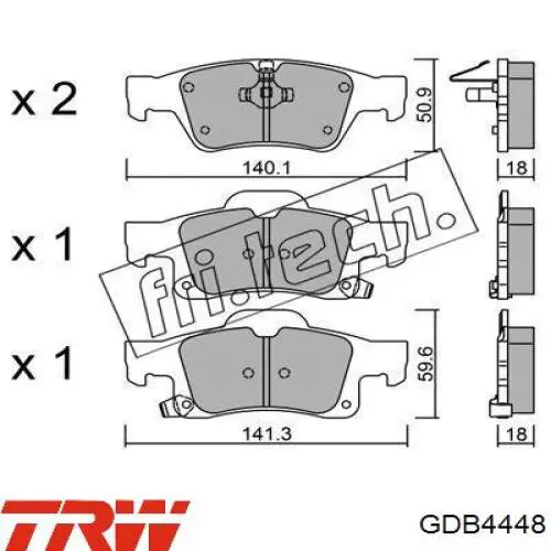 Pastillas traseras de freno TRW GDB4448 precio, desde 37,41 EUR