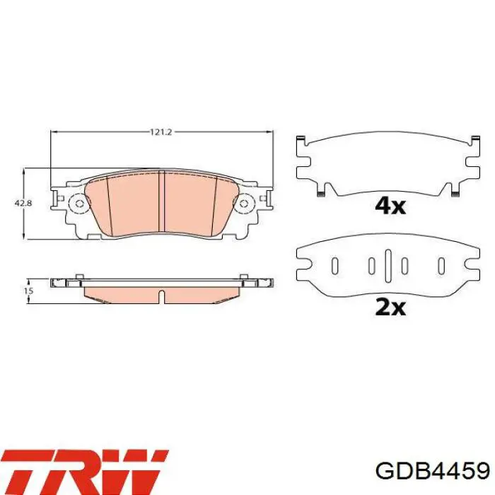 GDB4459 TRW pastillas de freno traseras