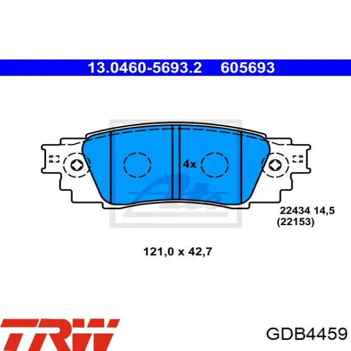 Comprar GDB4459 TRW Pastillas de freno traseras