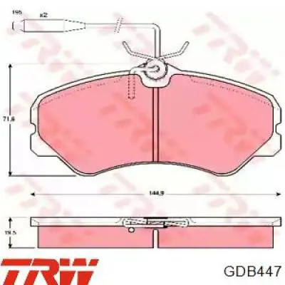 Comprar GDB447 TRW Pastillas delanteras de freno