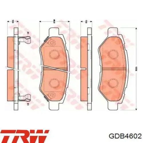 Comprar GDB4602 TRW Pastillas de freno traseras