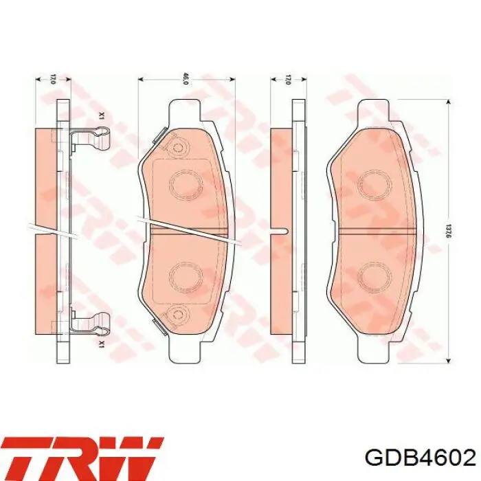 GDB4602 TRW pastillas de freno traseras