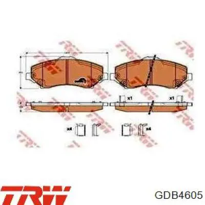 Comprar GDB4605 TRW Pastillas delanteras de freno