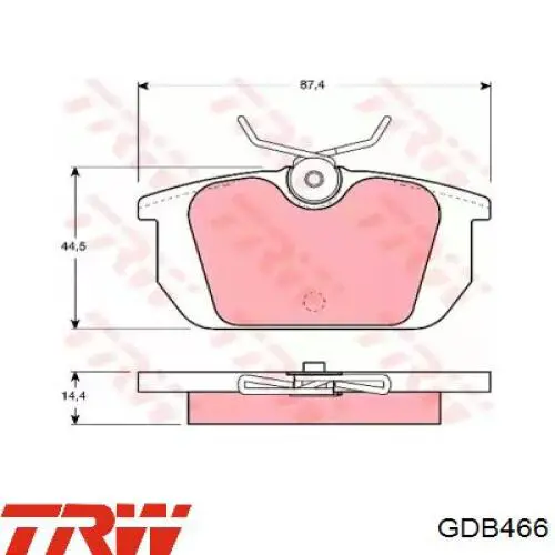 GDB466 TRW Pastillas freno traseras